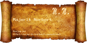 Majerik Norbert névjegykártya